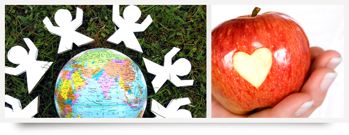 Globe and apple